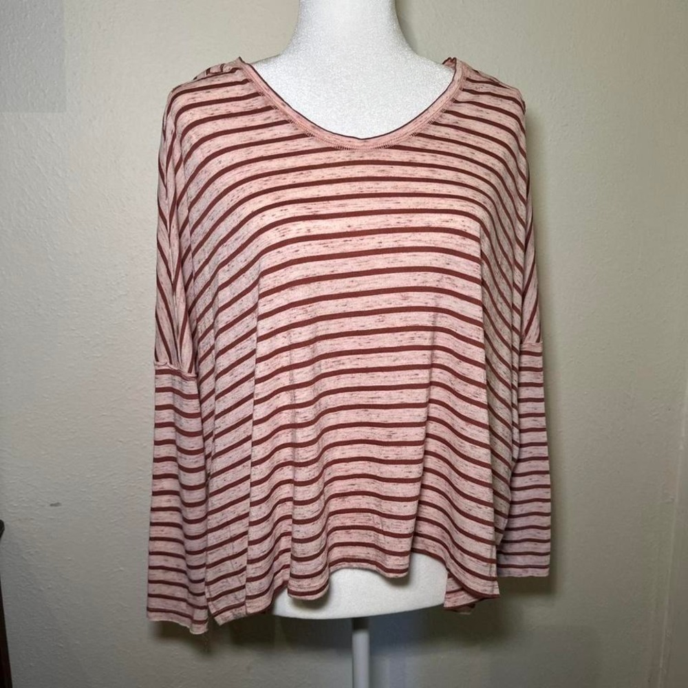 We The Free Free People Striped Oversized Tee